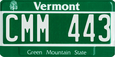 VT license plate CMM443