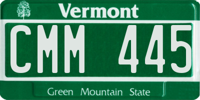 VT license plate CMM445
