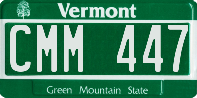 VT license plate CMM447