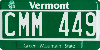 VT license plate CMM449