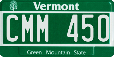 VT license plate CMM450