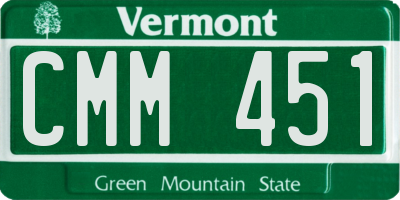 VT license plate CMM451