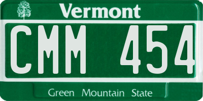 VT license plate CMM454