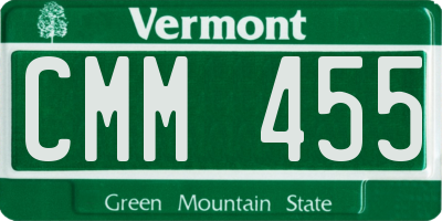 VT license plate CMM455