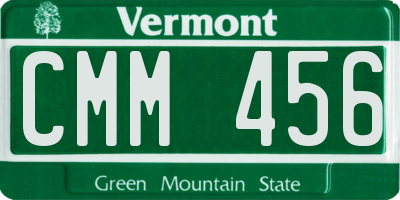 VT license plate CMM456