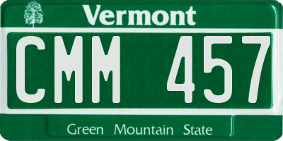 VT license plate CMM457