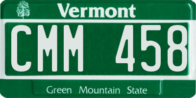 VT license plate CMM458