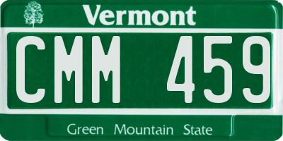VT license plate CMM459