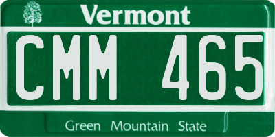 VT license plate CMM465
