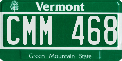 VT license plate CMM468