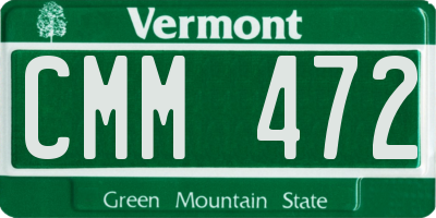 VT license plate CMM472