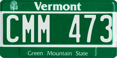VT license plate CMM473