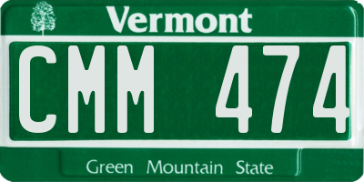 VT license plate CMM474