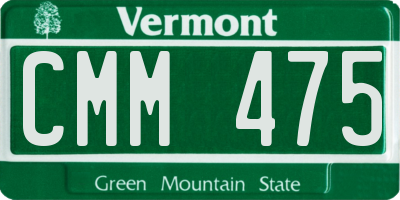 VT license plate CMM475