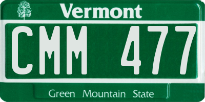 VT license plate CMM477