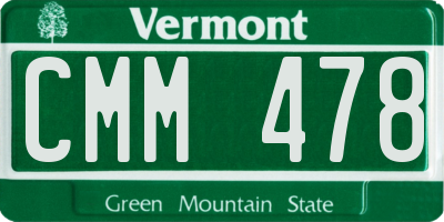 VT license plate CMM478