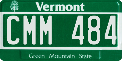 VT license plate CMM484