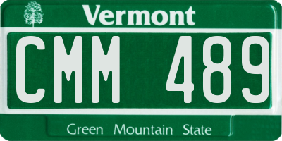 VT license plate CMM489