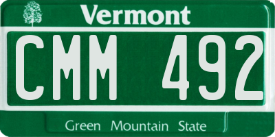 VT license plate CMM492