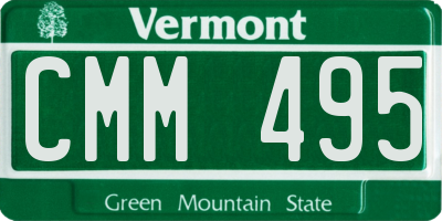 VT license plate CMM495