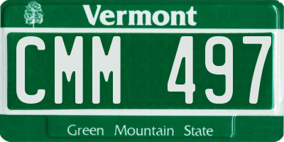 VT license plate CMM497