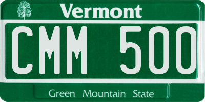 VT license plate CMM500