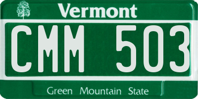 VT license plate CMM503