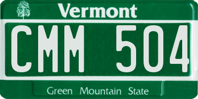 VT license plate CMM504