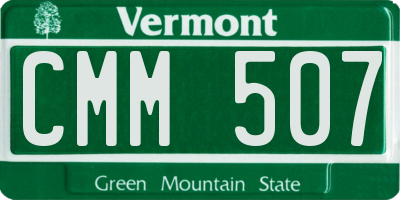 VT license plate CMM507