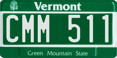 VT license plate CMM511