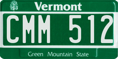VT license plate CMM512