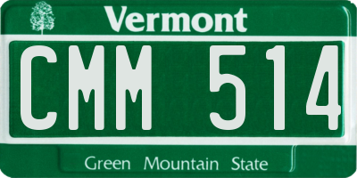 VT license plate CMM514