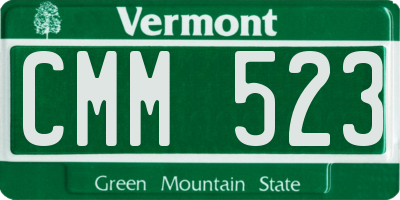 VT license plate CMM523