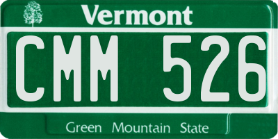 VT license plate CMM526