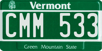 VT license plate CMM533