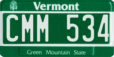 VT license plate CMM534