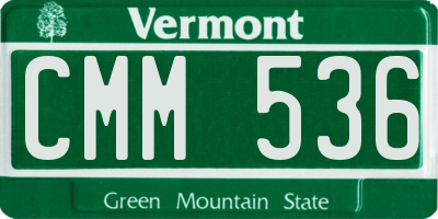 VT license plate CMM536