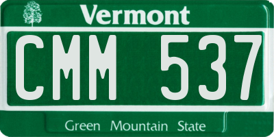 VT license plate CMM537