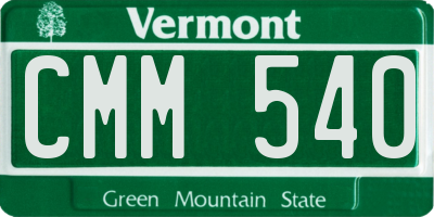 VT license plate CMM540