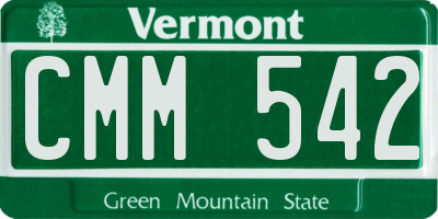 VT license plate CMM542