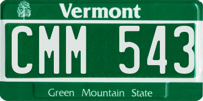 VT license plate CMM543