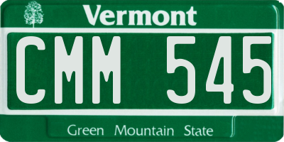 VT license plate CMM545