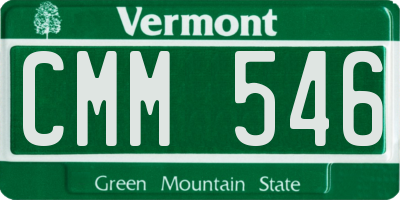 VT license plate CMM546