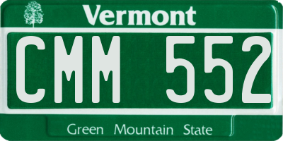 VT license plate CMM552