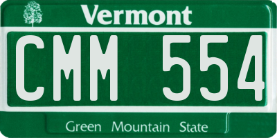 VT license plate CMM554
