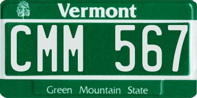 VT license plate CMM567