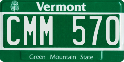 VT license plate CMM570