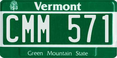 VT license plate CMM571