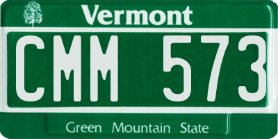 VT license plate CMM573
