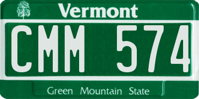 VT license plate CMM574